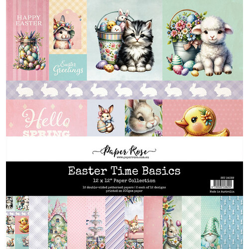Paper Rose - Easter Time Collection - 12 x 12 Paper Pack - Basics 1 Paper Rose - Easter Time Collection - 12 x 12 Paper Pack - Basics