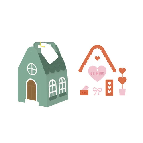 Scrapbook.com - Decorative Die Set - House Treat Box with Valentine Add-On Bundle 1 Scrapbook.com - Decorative Die Set - House Treat Box with Valentine Add-On Bundle