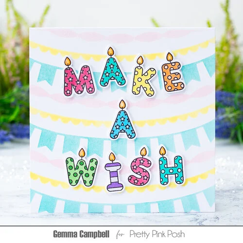 Pretty Pink Posh - Clear Photopolymer Stamps - Alphabet Candles