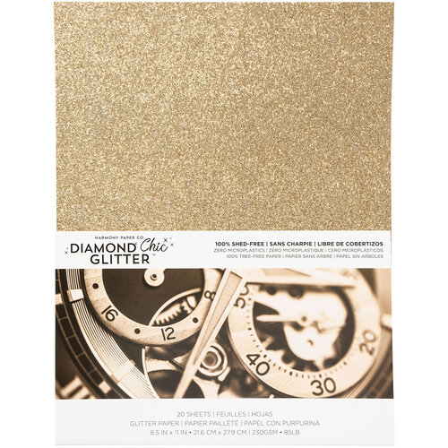 Harmony Diamond Chic Glitter - 8.5 x 11 - 20 Pack - Rose Gold
