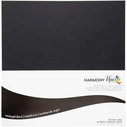 Harmony Hues - 12 x 12 - 110 Smooth - 50 Pack - Midnight Black