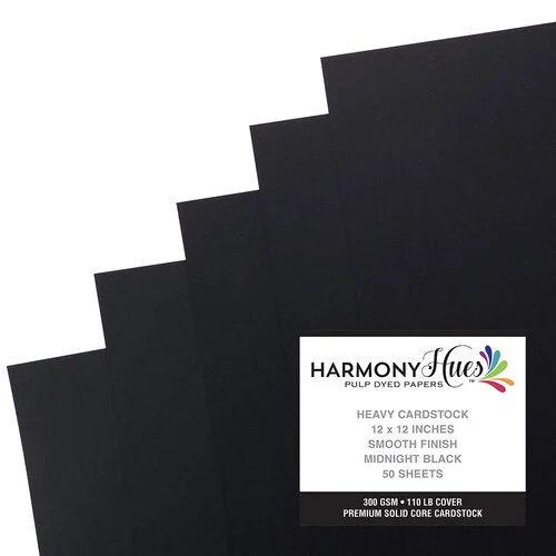 Harmony Hues - 12 x 12 - 110 Smooth - 50 Pack - Midnight Black 4 Harmony Hues - 12 x 12 - 110 Smooth - 50 Pack - Midnight Black