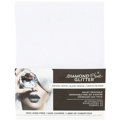 Harmony Paper - A2 - Inkjet Printable Glitter Envelopes - 20 Pack - Crystal White 4 Harmony Paper - A2 - Inkjet Printable Glitter Envelopes - 20 Pack - Crystal White
