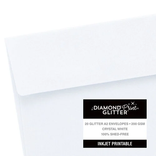 Harmony Paper - A2 - Inkjet Printable Glitter Envelopes - 20 Pack - Crystal White 6 Harmony Paper - A2 - Inkjet Printable Glitter Envelopes - 20 Pack - Crystal White