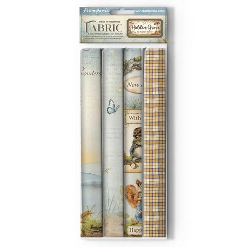 Stamperia - Hidden Grove Collection - Fabric Sheets - 4 Pack 1 Stamperia - Hidden Grove Collection - Fabric Sheets - 4 Pack