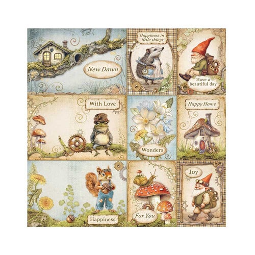 Stamperia - Hidden Grove Collection - Fabric Sheets - 4 Pack 4 Stamperia - Hidden Grove Collection - Fabric Sheets - 4 Pack