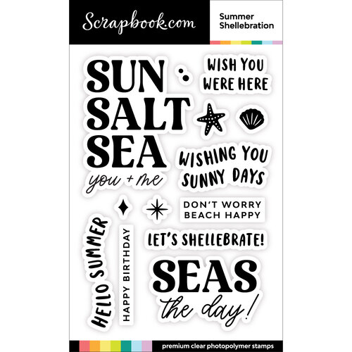 Scrapbook.com - Clear Photopolymer Stamp Set - Summer Shellebration 1 Scrapbook.com - Clear Photopolymer Stamp Set - Summer Shellebration