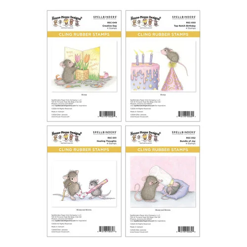 Spellbinders - House Mouse Designs - Creative Day Collection - Cling Mounted Rubber Stamps - Bundle
