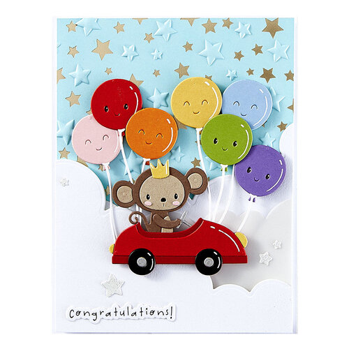 Spellbinders - Little Smiles Collection - BetterPress Plates - Falling Stars 4 Spellbinders - Little Smiles Collection - BetterPress Plates - Falling Stars