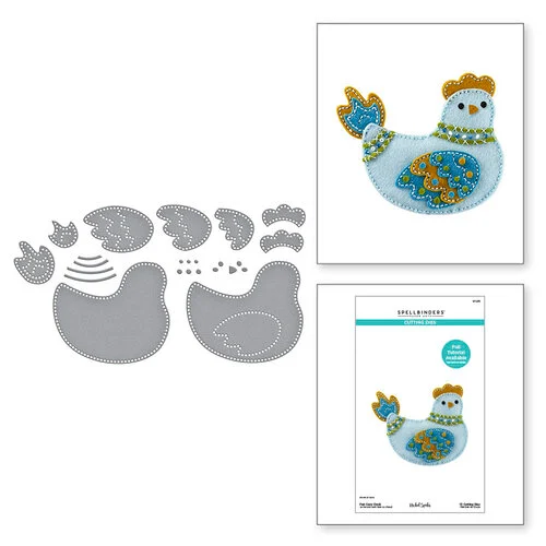 Spellbinders - Spring Felt Stitch And Create Collection - Etched Dies - Felt Cozy Cluck