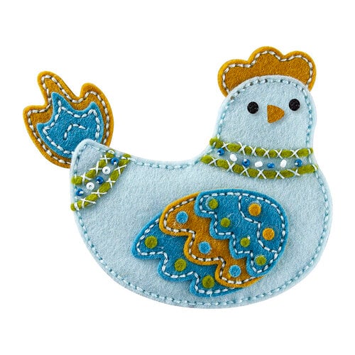 Spellbinders - Spring Felt Stitch And Create Collection - Etched Dies - Felt Cozy Cluck