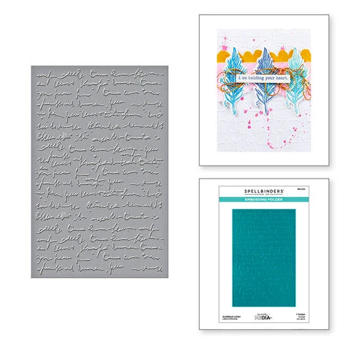 Spellbinders - Dina Wakley Media - Collaged Birds Collection - 2D Embossing Folder - Scribbled Letter 1 Spellbinders - Dina Wakley Media - Collaged Birds Collection - 2D Embossing Folder - Scribbled Letter