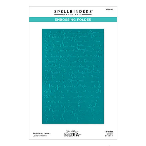 Spellbinders - Dina Wakley Media - Collaged Birds Collection - 2D Embossing Folder - Scribbled Letter 2 Spellbinders - Dina Wakley Media - Collaged Birds Collection - 2D Embossing Folder - Scribbled Letter