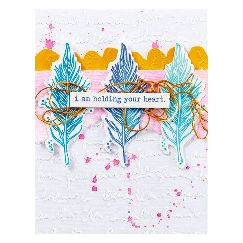 Spellbinders - Dina Wakley Media - Collaged Birds Collection - 2D Embossing Folder - Scribbled Letter 4 Spellbinders - Dina Wakley Media - Collaged Birds Collection - 2D Embossing Folder - Scribbled Letter