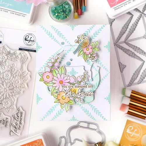 Pinkfresh Studio - Joyful Blooms Collection - Dies - Steeped in Kindness 3 Pinkfresh Studio - Joyful Blooms Collection - Dies - Steeped in Kindness