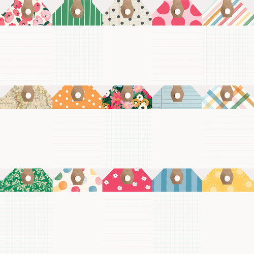 Simple Stories - Sunny Days Collection - 12 x 12 Double Sided Paper - Tag Elements 3 Simple Stories - Sunny Days Collection - 12 x 12 Double Sided Paper - Tag Elements