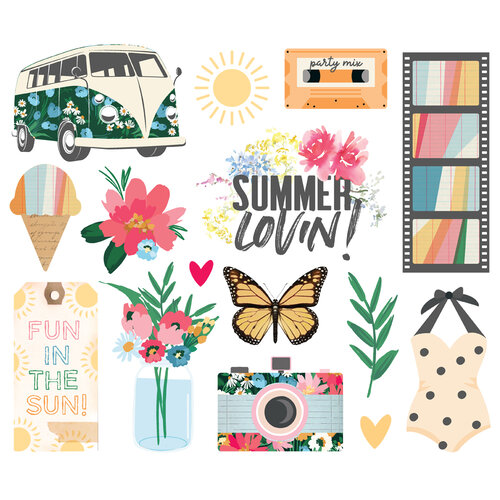 Simple Stories - Sunny Days Collection - Ephemera - Big Bits And Pieces 2 Simple Stories - Sunny Days Collection - Ephemera - Big Bits And Pieces