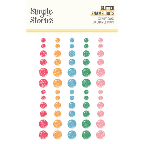 Simple Stories - Sunny Days Collection - Glitter Enamel Dots