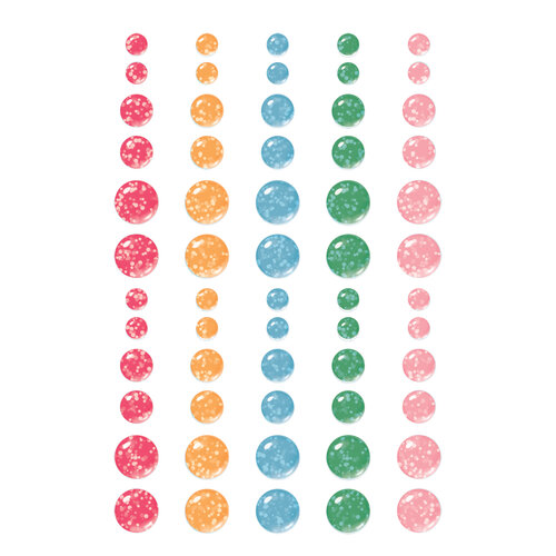 Simple Stories - Sunny Days Collection - Glitter Enamel Dots