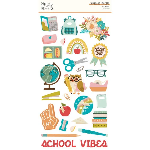 Simple Stories - Book Fair Collection - 6 x 12 Chipboard Stickers