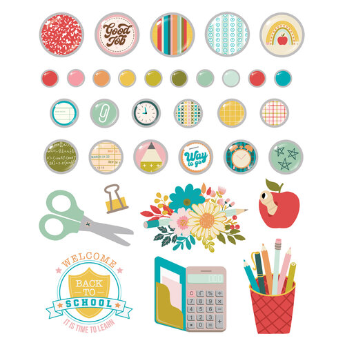Simple Stories - Book Fair Collection - Self Adhesive Decorative Brads