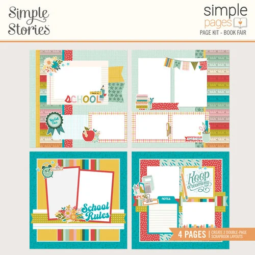 Simple Stories - Book Fair Collection - Simple Pages - Page Kit 1 Simple Stories - Book Fair Collection - Simple Pages - Page Kit