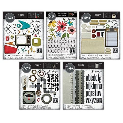 Sizzix - Tim Holtz - 2D Embossing Folder and Thinlits Dies Set - Vault Bundle - 128 Pieces 1 Sizzix - Tim Holtz - 2D Embossing Folder and Thinlits Dies Set - Vault Bundle - 128 Pieces