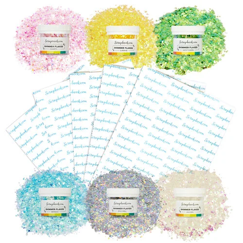 Scrapbook.com - Shimmer Flakes and Clear 8.5" x 11" Adhesive Sheets Bundle 1