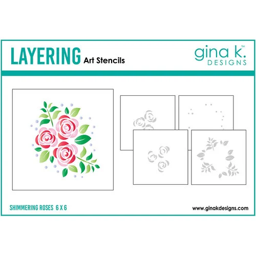 Gina K Designs - Stencils - Shimmering Roses