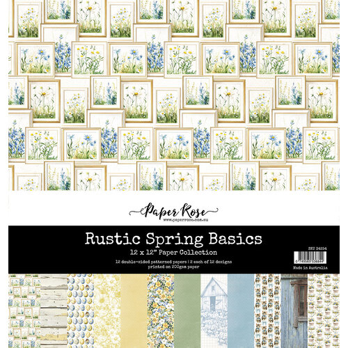 Paper Rose - Rustic Spring Collection - 12 x 12 Paper Pack - Basics 1 Paper Rose - Rustic Spring Collection - 12 x 12 Paper Pack - Basics