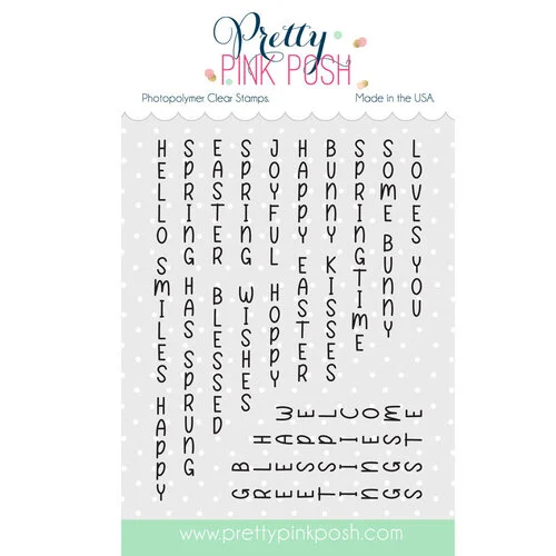 Pretty Pink Posh - Clear Photopolymer Stamps - Upright Greetings - Easter