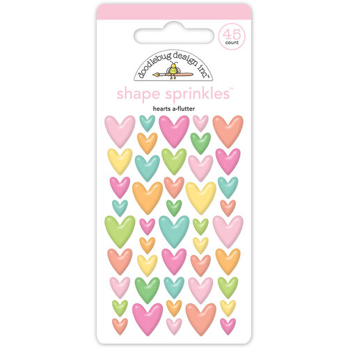Doodlebug Design - Butterfly Kisses Collection - Shape Sprinkles - Hearts A-Flutter 1 Doodlebug Design - Butterfly Kisses Collection - Shape Sprinkles - Hearts A-Flutter