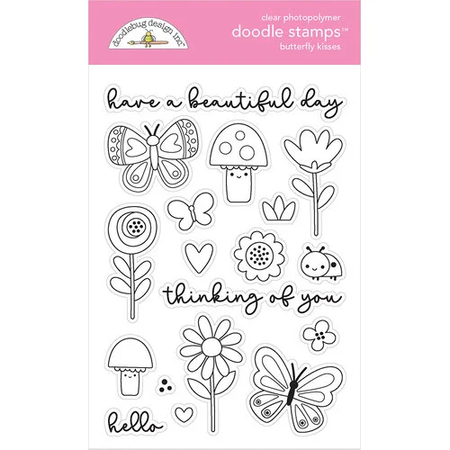 Doodlebug Design - Butterfly Kisses Collection - Clear Photopolymer Stamps