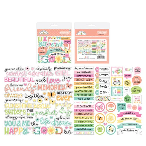 Doodlebug Design - Butterfly Kisses Collection - Ephemera - Chit Chat