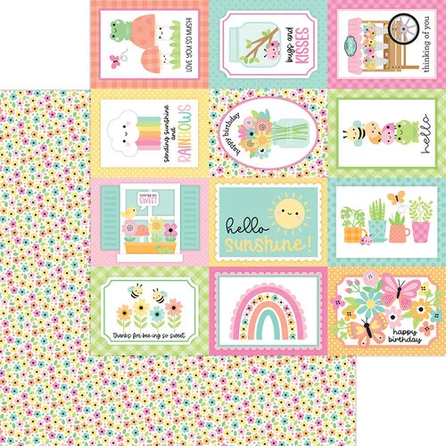 Doodlebug Design - Butterfly Kisses Collection - 12 x 12 Double Sided Paper - Bitty Blossoms 1 Doodlebug Design - Butterfly Kisses Collection - 12 x 12 Double Sided Paper - Bitty Blossoms