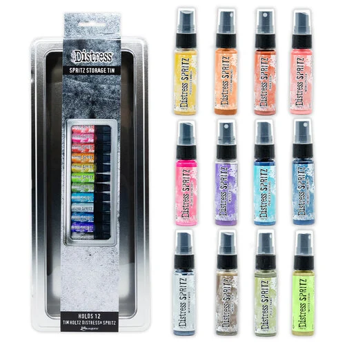 Ranger Ink - Tim Holtz - Distress Spritz - 12 Pack Bundle 1 with Storage Tin