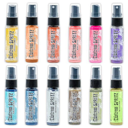 Ranger Ink - Tim Holtz - Distress Spritz - 12 Pack Bundle 1 with Storage Tin