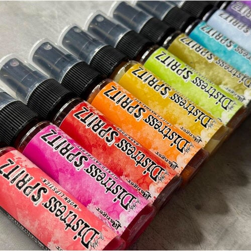 Ranger Ink - Tim Holtz - Distress Spritz - 12 Pack Bundle 1 with Storage Tin
