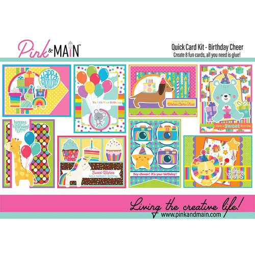 Pink and Main - Quick Card Kit - Birthday Cheer 1 Pink and Main - Quick Card Kit - Birthday Cheer