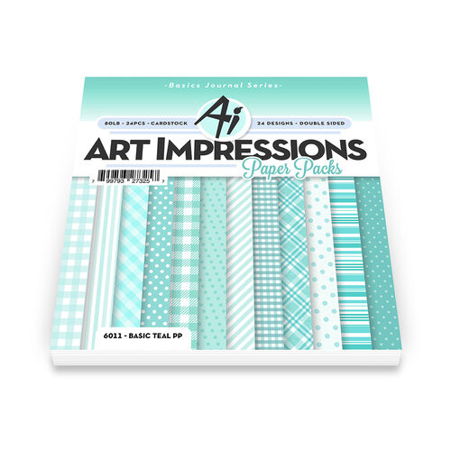 Art Impressions - 6 x 6 Paper Pack - Basic Teal