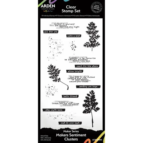 Arden Creative Studio - Makers Series Collection - Clear Photopolymer Stamps - Sentiment Clusters