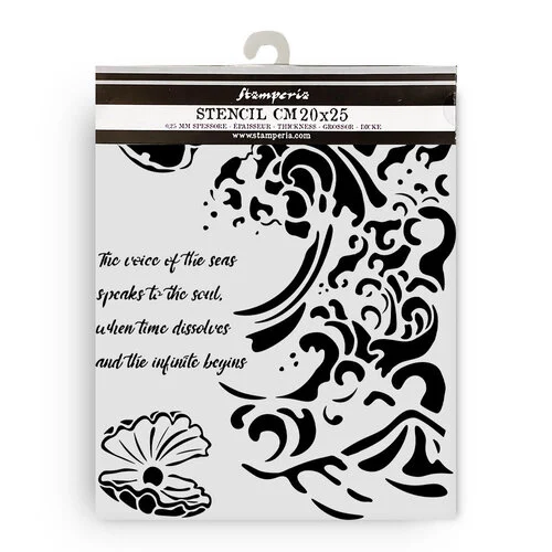 Stamperia - Silent Sea Collection - Stencils - Wave and Shell 1 Stamperia - Silent Sea Collection - Stencils - Wave and Shell