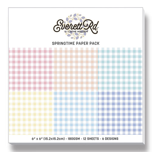 Everett Rd - Springtime Collection - 6 x 6 Paper Pack - Ginghams 1 Everett Rd - Springtime Collection - 6 x 6 Paper Pack - Ginghams