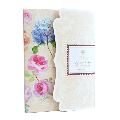 Anna Griffin - Rub-On Transfers - Hydrangea and Rose 2 Anna Griffin - Rub-On Transfers - Hydrangea and Rose