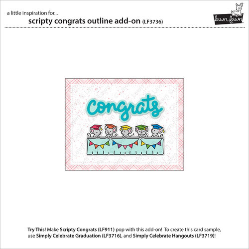 Lawn Fawn - Lawn Cuts - Dies - Scripty Congrats Outline Add-On