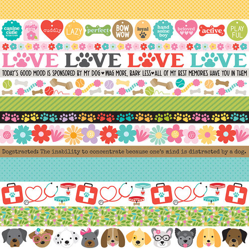 Bella Blvd - Bow Wow Collection - 12 x 12 Double Sided Paper - Bow Wow Borders 2 Bella Blvd - Bow Wow Collection - 12 x 12 Double Sided Paper - Bow Wow Borders