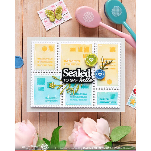 Waffle Flower Crafts - Postage Collage Collection - Stencils - Envelope
