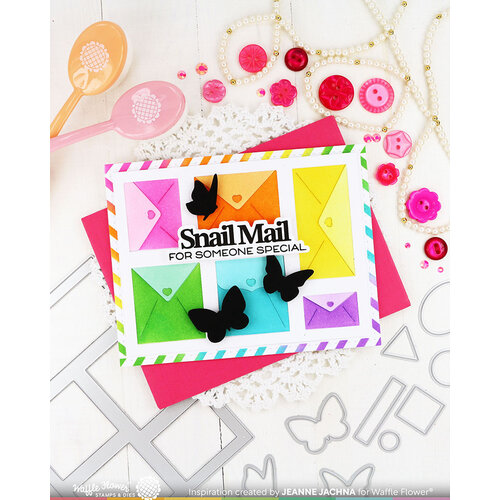 Waffle Flower Crafts - Postage Collage Collection - Stencils - Envelope