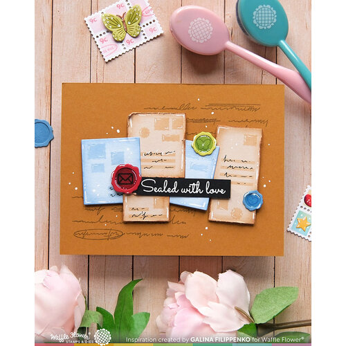Waffle Flower Crafts - Postage Collage Collection - Stencils - Envelope