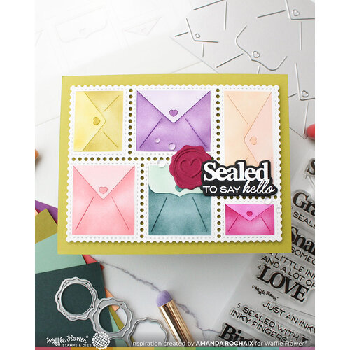 Waffle Flower Crafts - Postage Collage Collection - Stencils - Envelope
